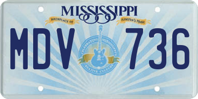MS license plate MDV736