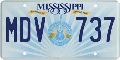 MS license plate MDV737