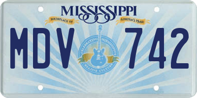 MS license plate MDV742