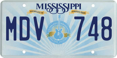 MS license plate MDV748