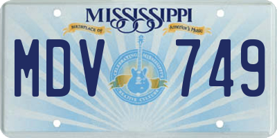 MS license plate MDV749