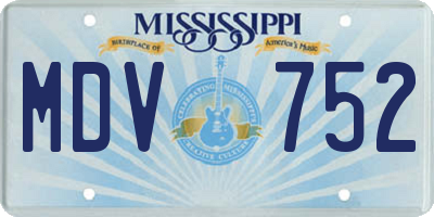 MS license plate MDV752