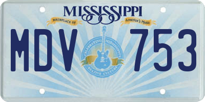 MS license plate MDV753