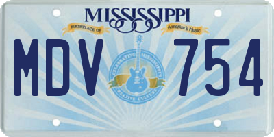 MS license plate MDV754