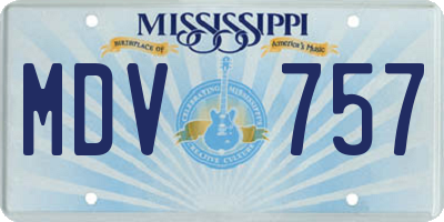 MS license plate MDV757