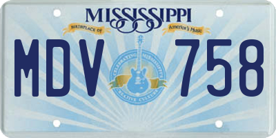 MS license plate MDV758