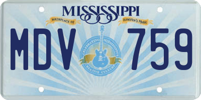 MS license plate MDV759
