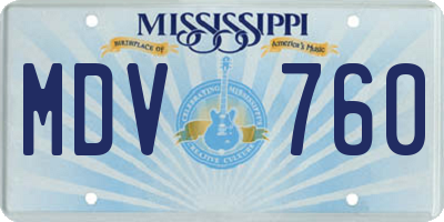 MS license plate MDV760