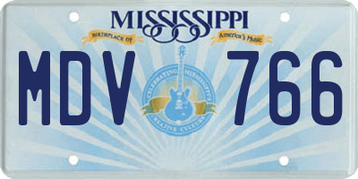 MS license plate MDV766