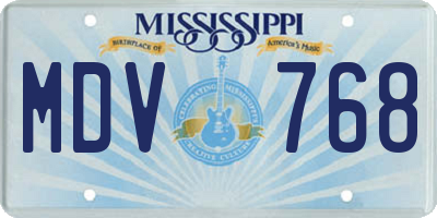 MS license plate MDV768