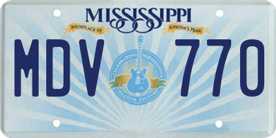 MS license plate MDV770