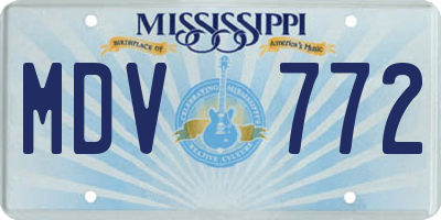 MS license plate MDV772