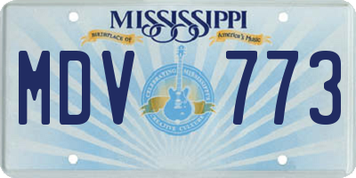 MS license plate MDV773
