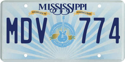 MS license plate MDV774