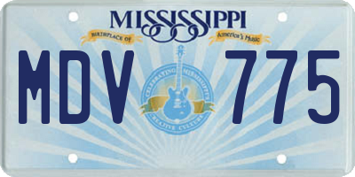 MS license plate MDV775