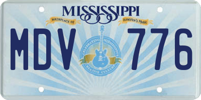 MS license plate MDV776