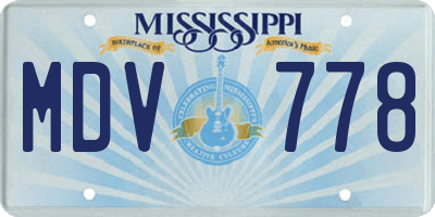 MS license plate MDV778