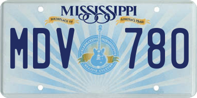 MS license plate MDV780