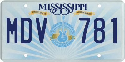 MS license plate MDV781