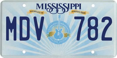 MS license plate MDV782