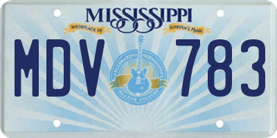 MS license plate MDV783