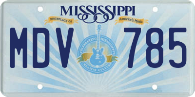 MS license plate MDV785