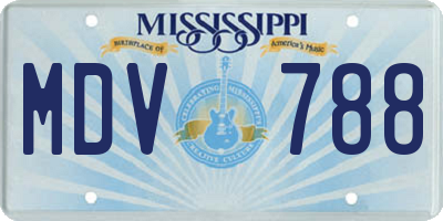 MS license plate MDV788