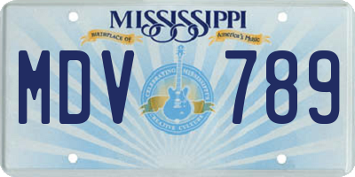 MS license plate MDV789
