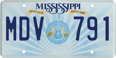 MS license plate MDV791