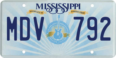 MS license plate MDV792