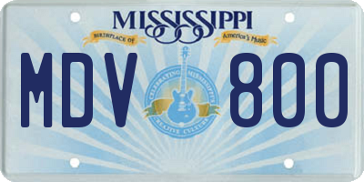 MS license plate MDV800