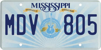MS license plate MDV805