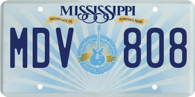 MS license plate MDV808