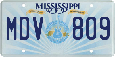 MS license plate MDV809