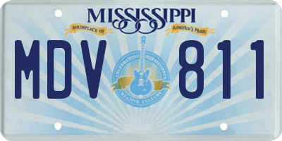 MS license plate MDV811