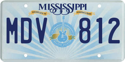 MS license plate MDV812