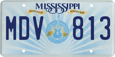 MS license plate MDV813