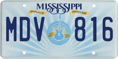 MS license plate MDV816