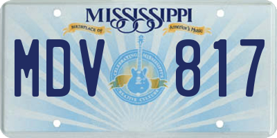 MS license plate MDV817