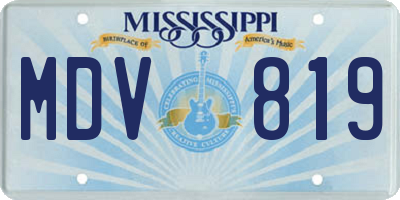 MS license plate MDV819