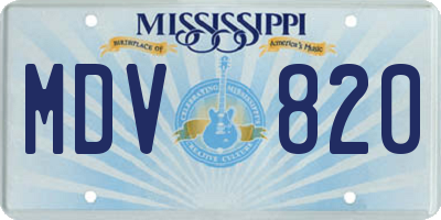 MS license plate MDV820
