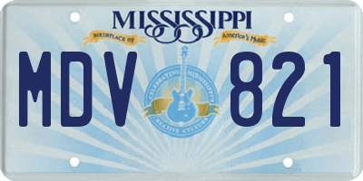 MS license plate MDV821