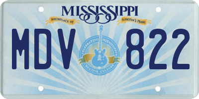 MS license plate MDV822