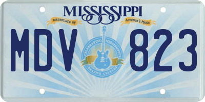 MS license plate MDV823