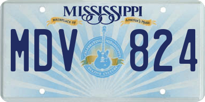 MS license plate MDV824