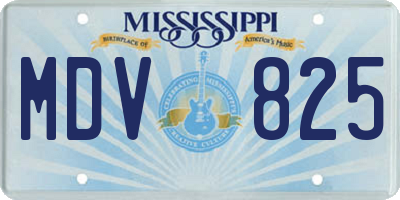 MS license plate MDV825