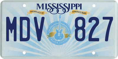 MS license plate MDV827