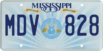 MS license plate MDV828