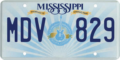 MS license plate MDV829