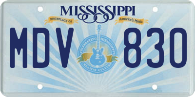 MS license plate MDV830